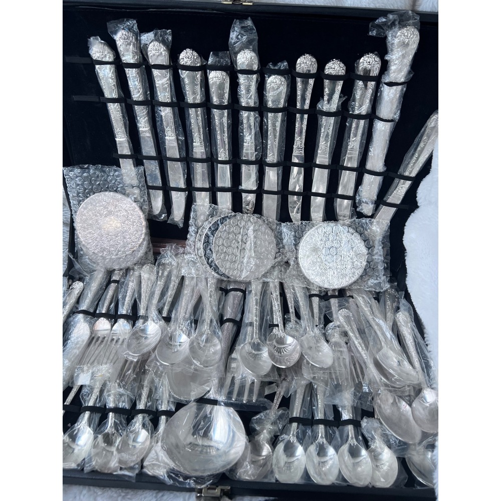 Victorian Unisex Wm Rogers & Son Flatware Set 50+pc Silver
